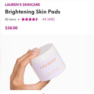 Lauren's Skincare Brightening Skin Pads